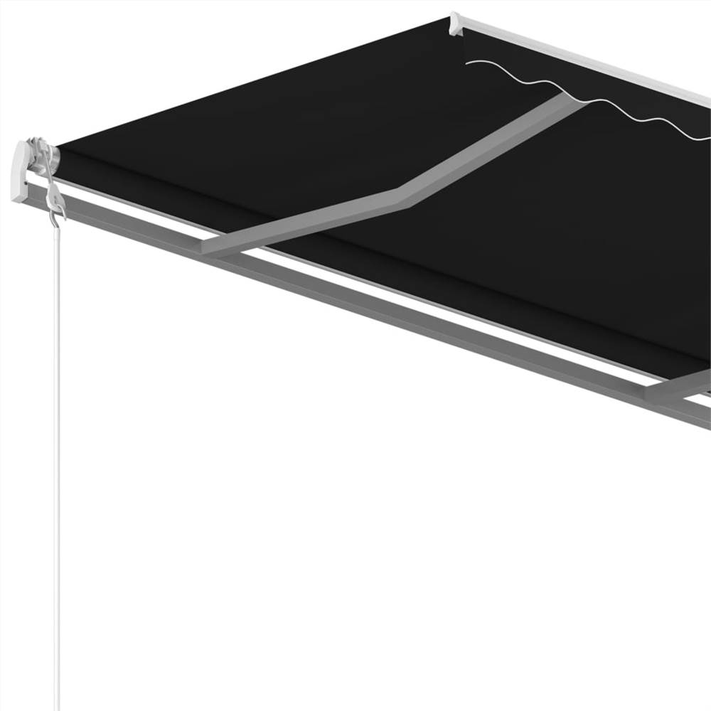 Manual Retractable Awning with Posts 4.5x3.5 m Anthracite