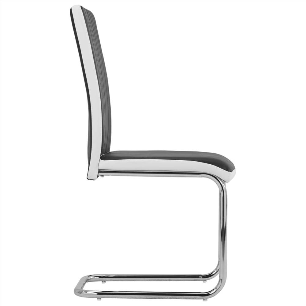 Cantilever Dining Chairs 4 pcs Black Faux Leather