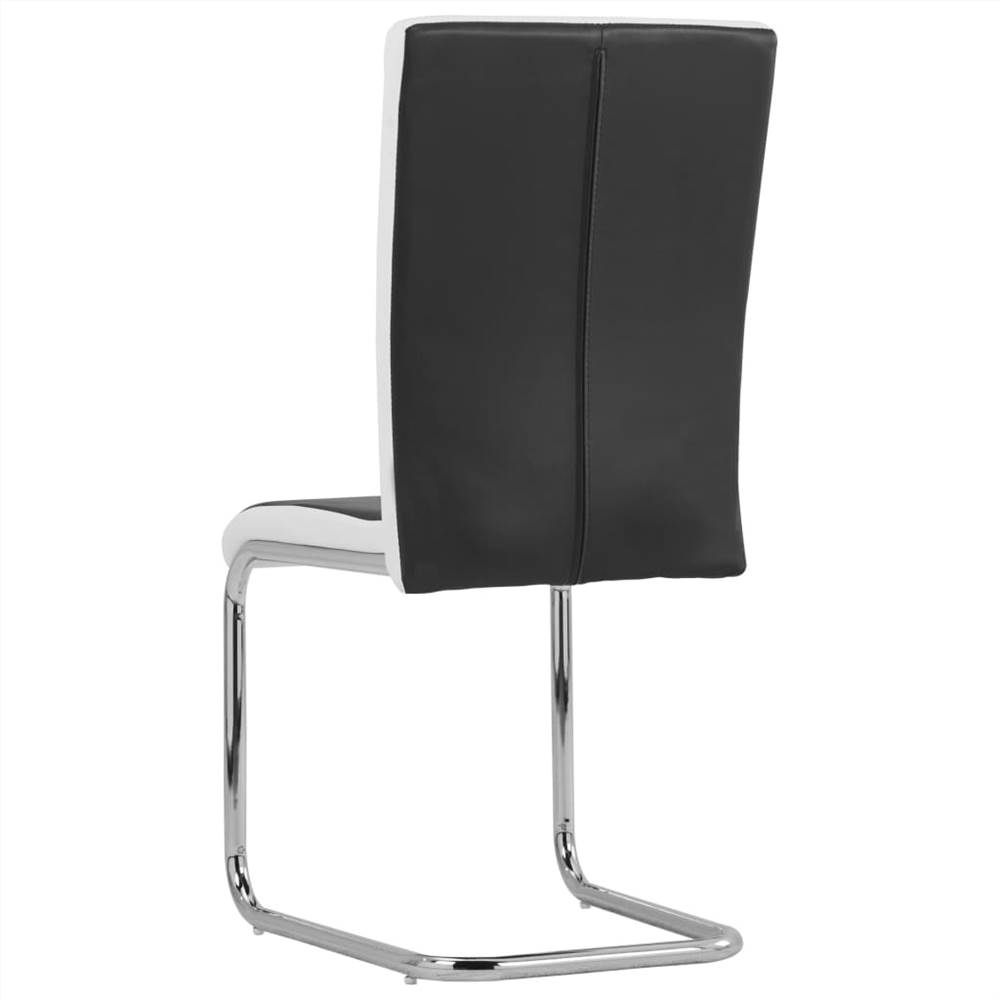 Cantilever Dining Chairs 4 pcs Black Faux Leather