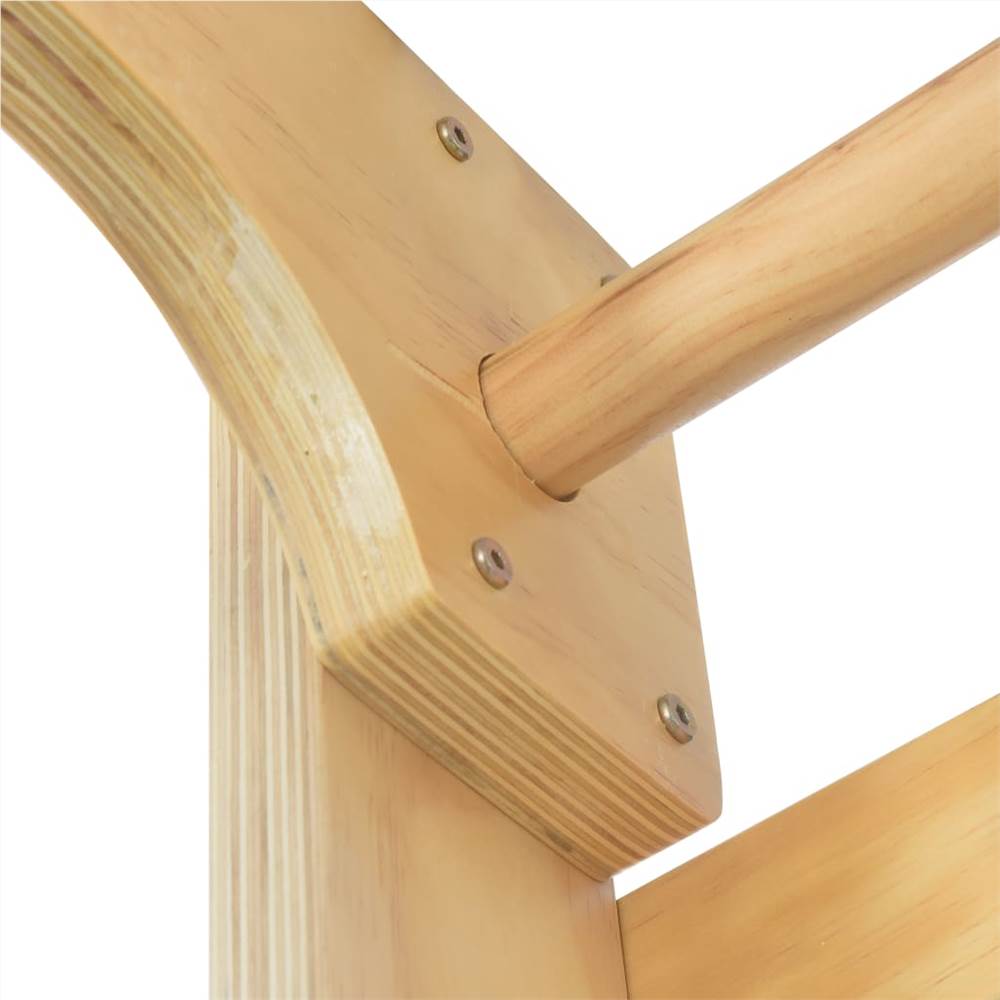 Indoor Climbing Playset with Ladders Rings Slide Wood