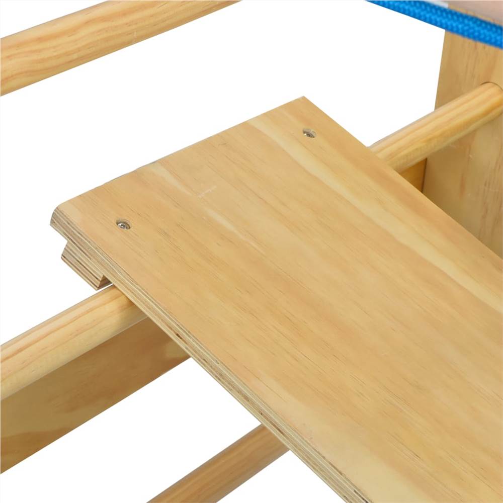 Indoor Climbing Playset with Ladders Rings Slide Wood