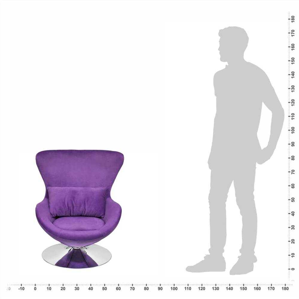 Swivel Egg Chair with Cushion Purple Velvet