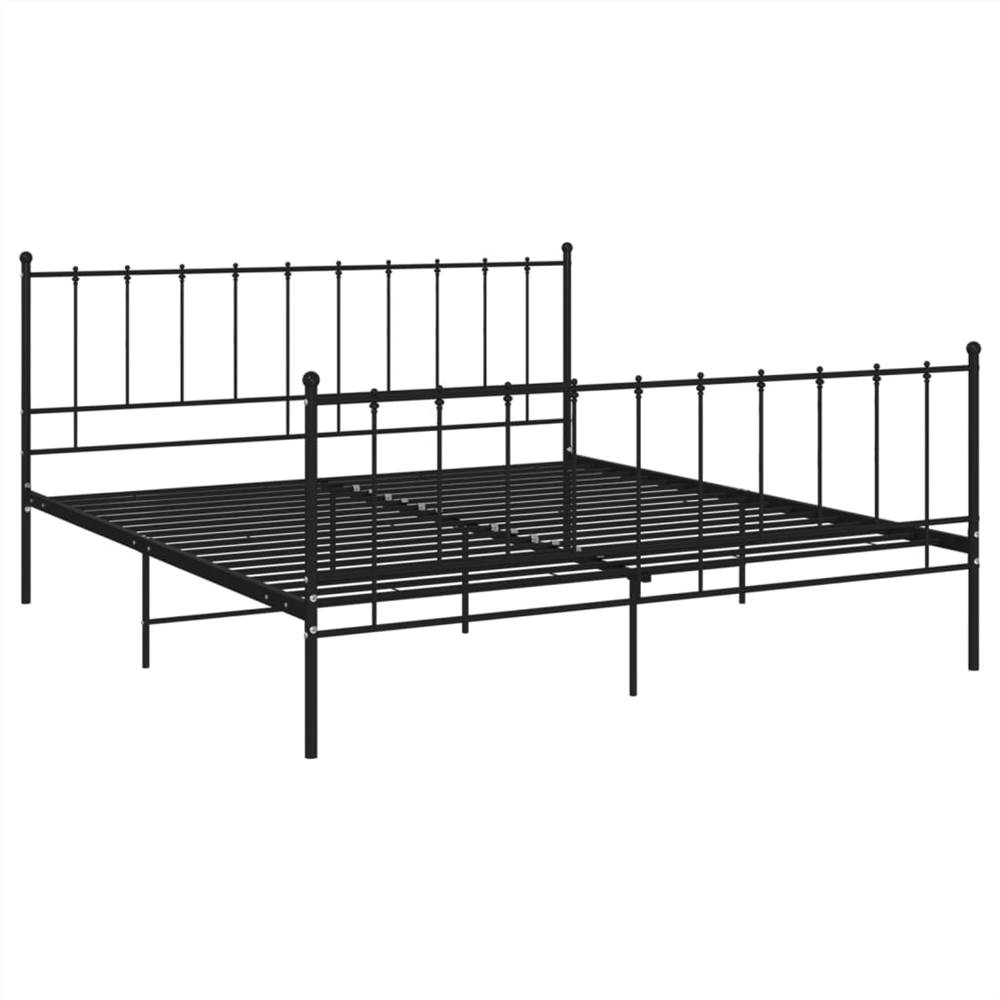 Bed Frame Black Metal 160x200 cm