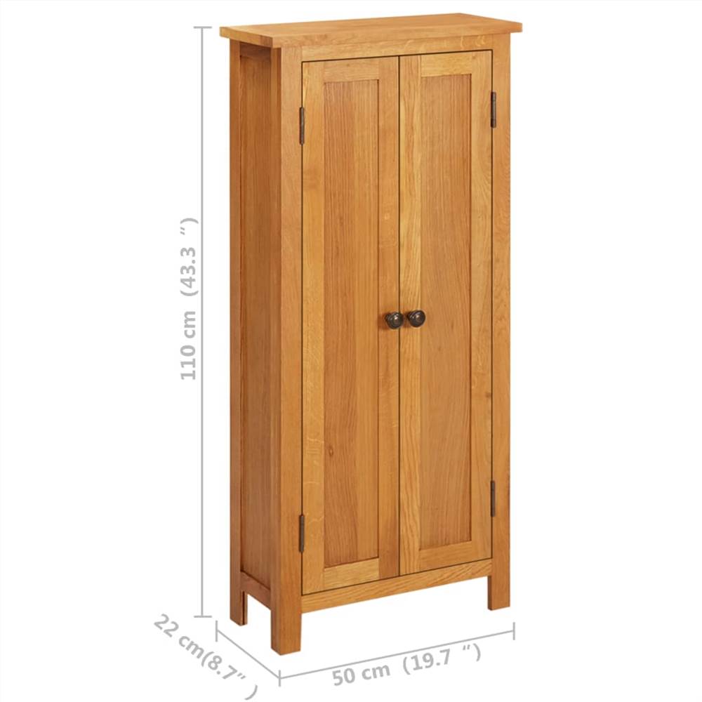 Storage Cabinet 50x22x110 cm Solid Oak Wood