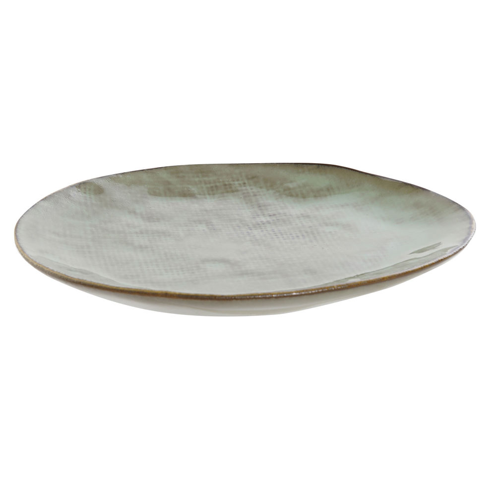 

DKD Home Decor Turquoise Stoneware Flat Plate (19.6 x 16.6 x 2.2 cm)