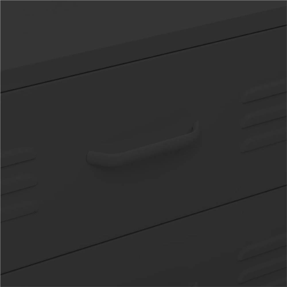 Chest of Drawers Black 80x35x101.5 cm Steel