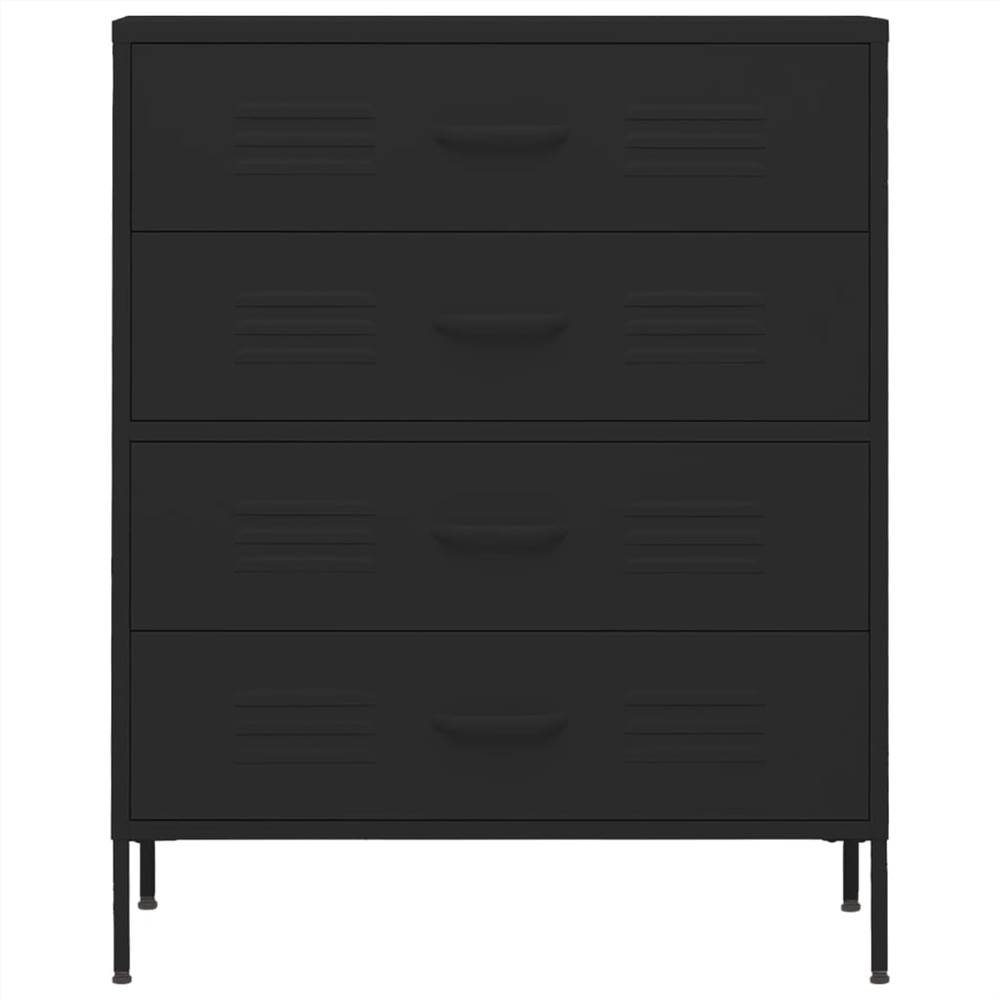 Chest of Drawers Black 80x35x101.5 cm Steel
