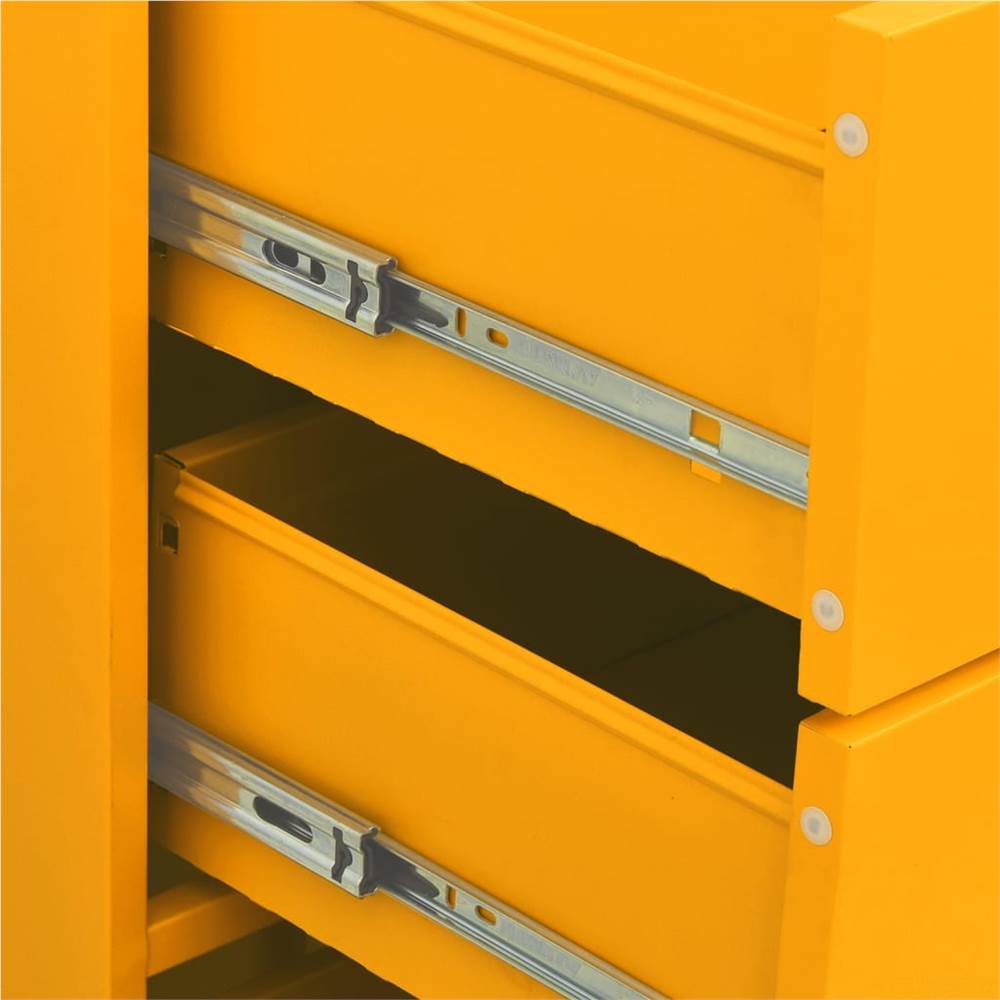 Chest of Drawers Mustard Yellow 80x35x101.5 cm Steel