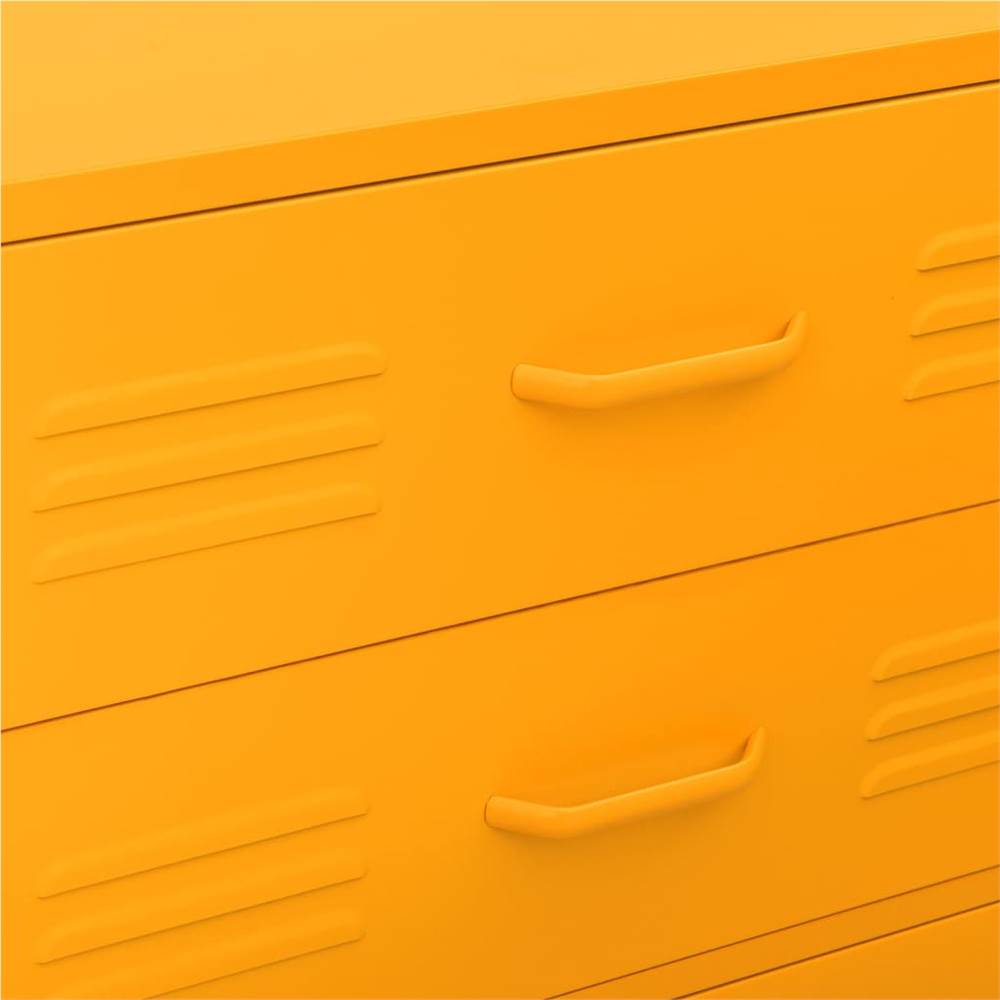 Chest of Drawers Mustard Yellow 80x35x101.5 cm Steel