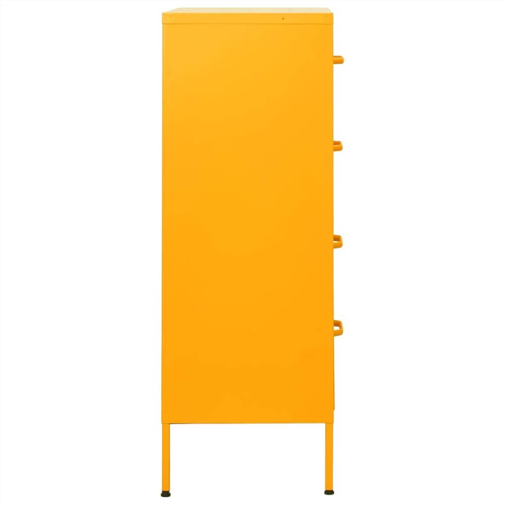 Chest of Drawers Mustard Yellow 80x35x101.5 cm Steel