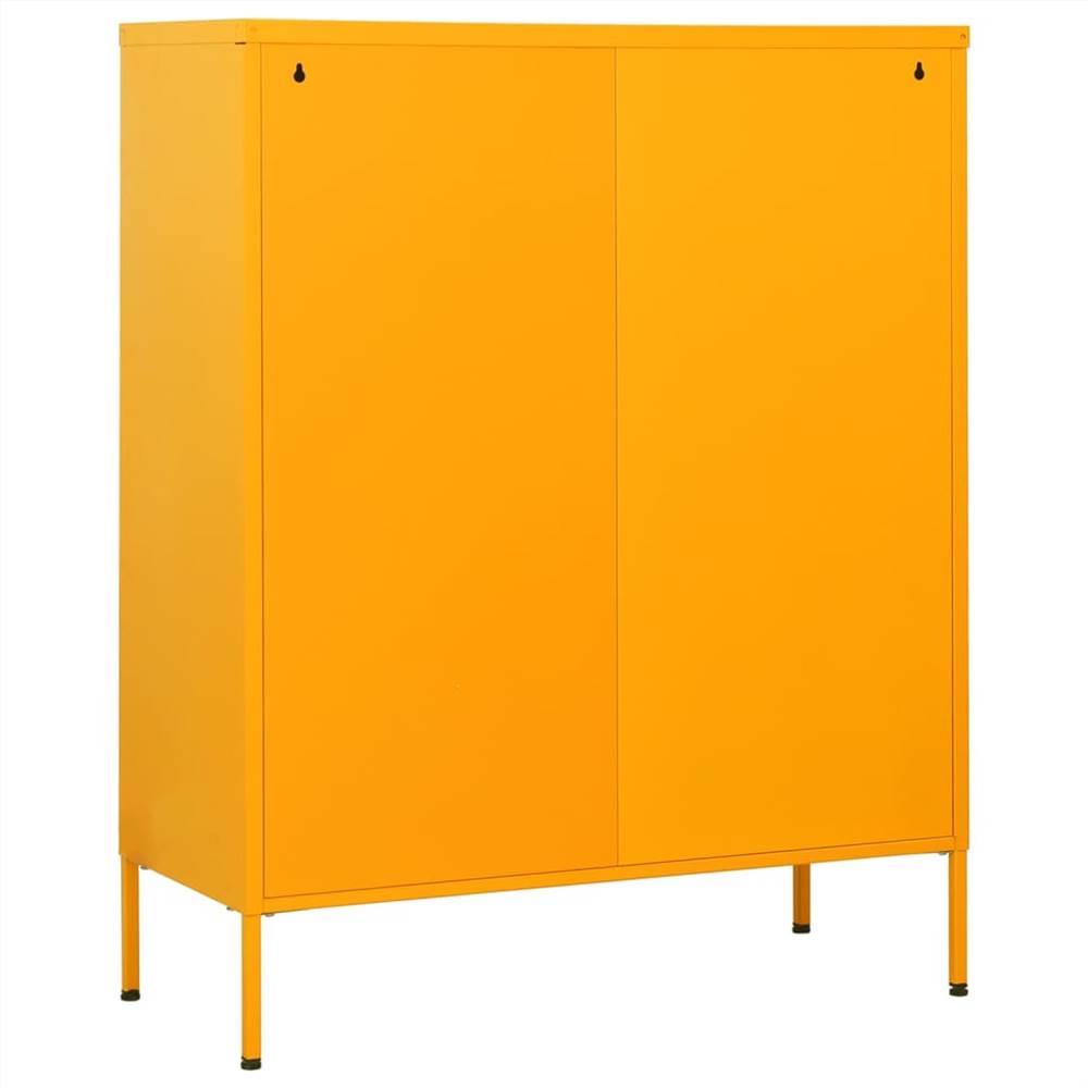 Chest of Drawers Mustard Yellow 80x35x101.5 cm Steel
