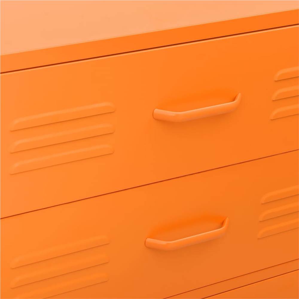 Chest of Drawers Orange 80x35x101.5 cm Steel