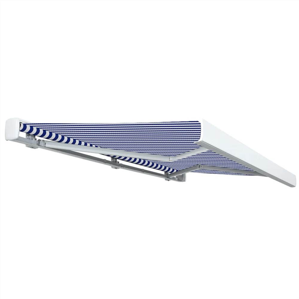 Motorised Cassette Awning 400x300 cm Blue and White
