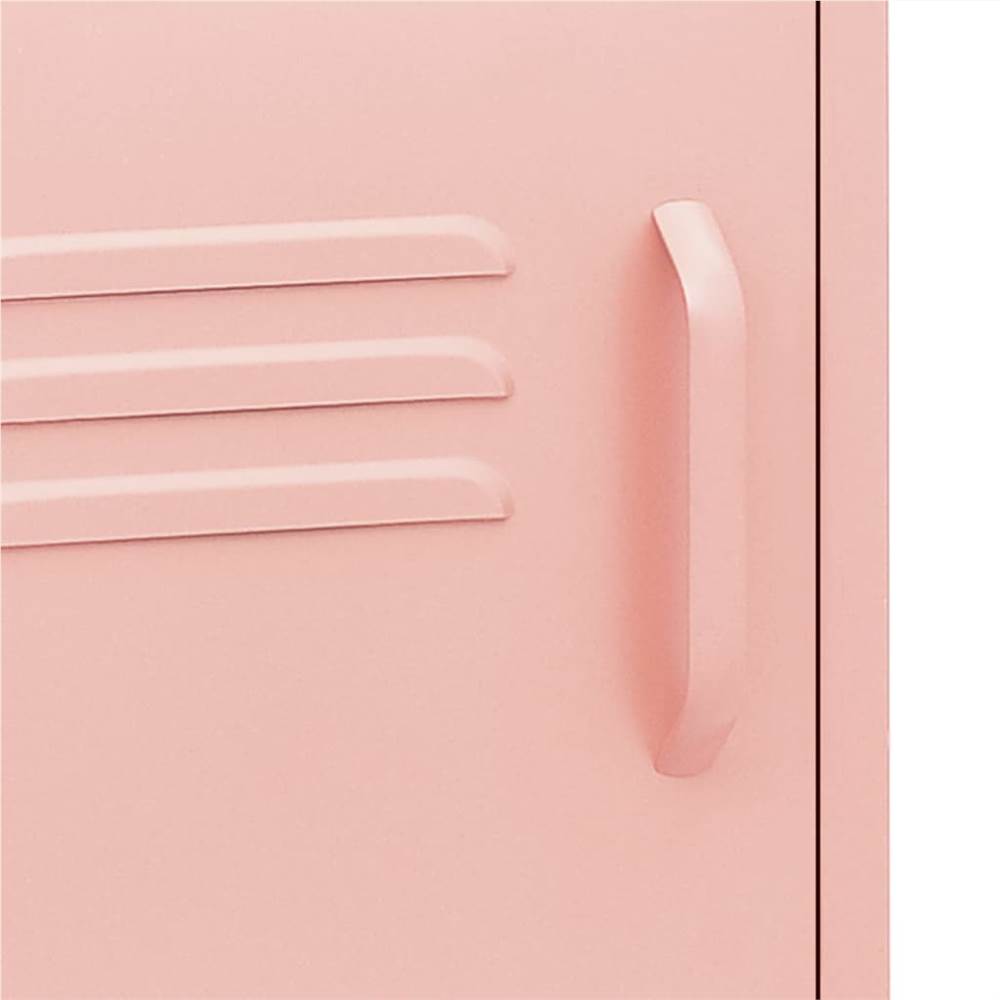 Nightstand Pink 35x35x51 cm Steel