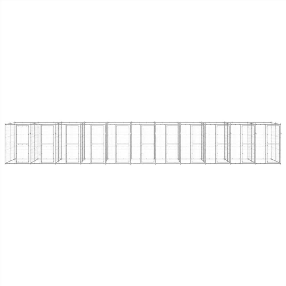 Outdoor Dog Kennel Galvanised Steel 26.62 m²
