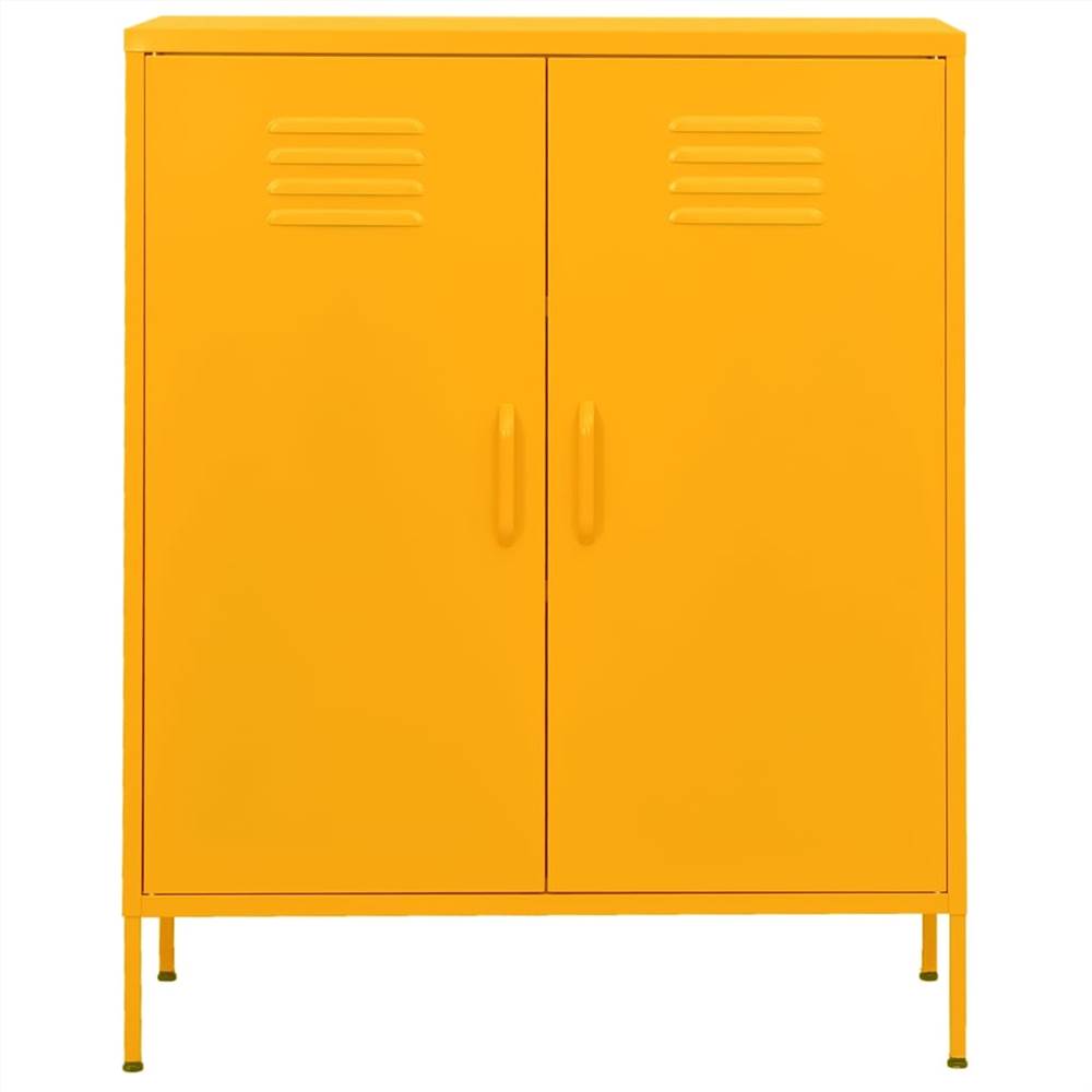 Storage Cabinet Mustard Yellow 80x35x101.5 cm Steel