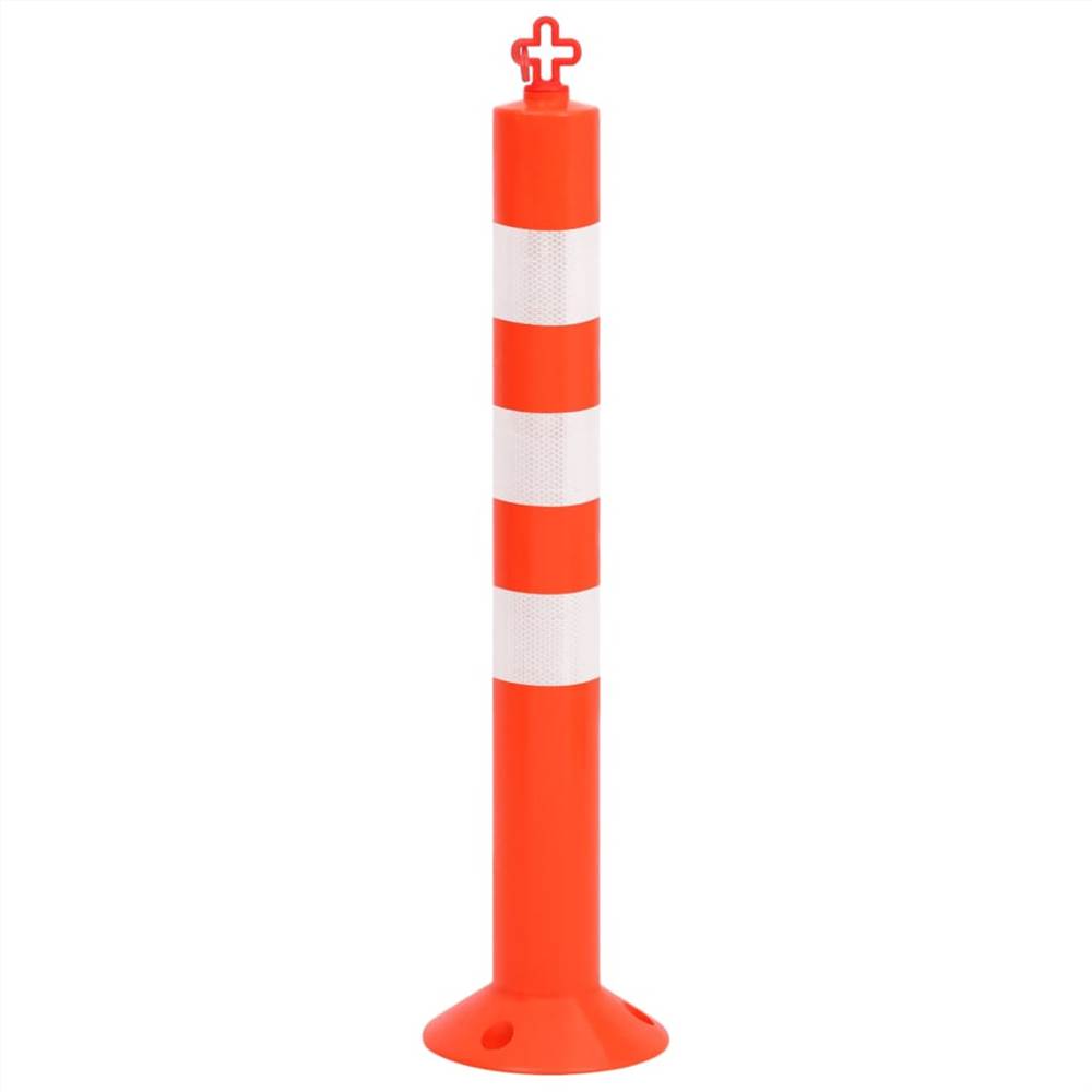 Traffic Control Bollards 2 pcs with Chain 75 cm PE