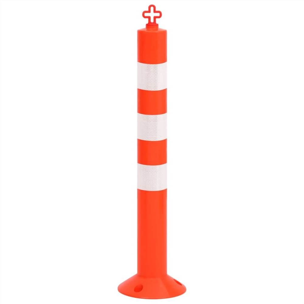 Traffic Control Bollards 2 pcs with Chain 75 cm PE