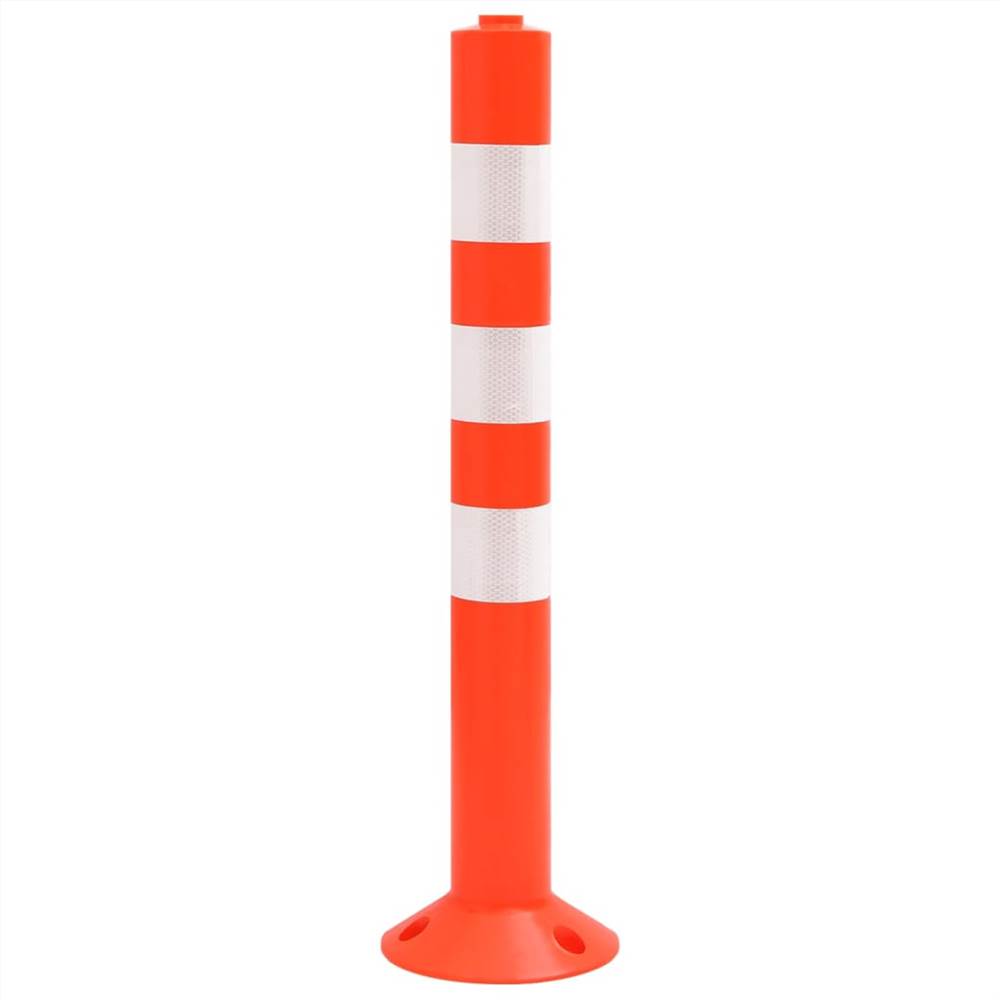 Traffic Control Bollards 2 pcs with Chain 75 cm PE