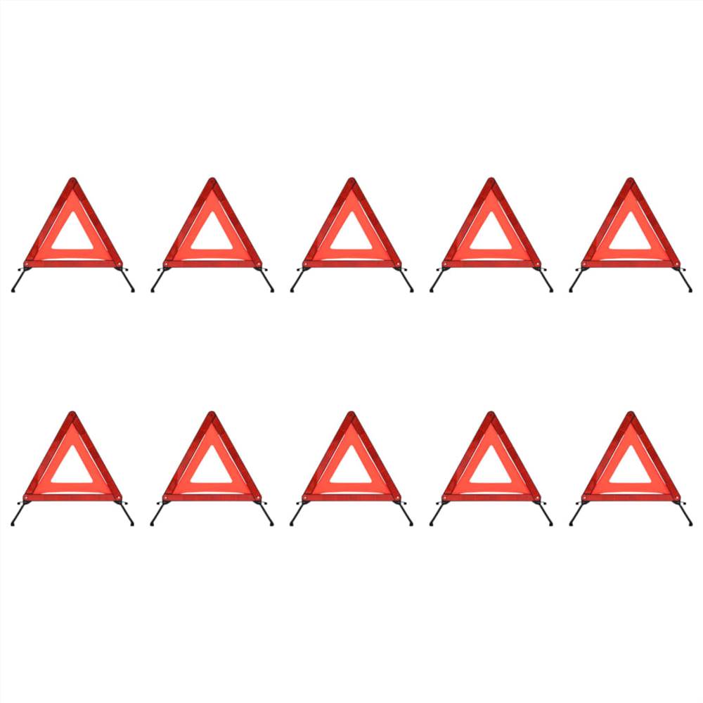 

Traffic Warning Triangles 10 pcs Red 56.5x36.5x44.5cm