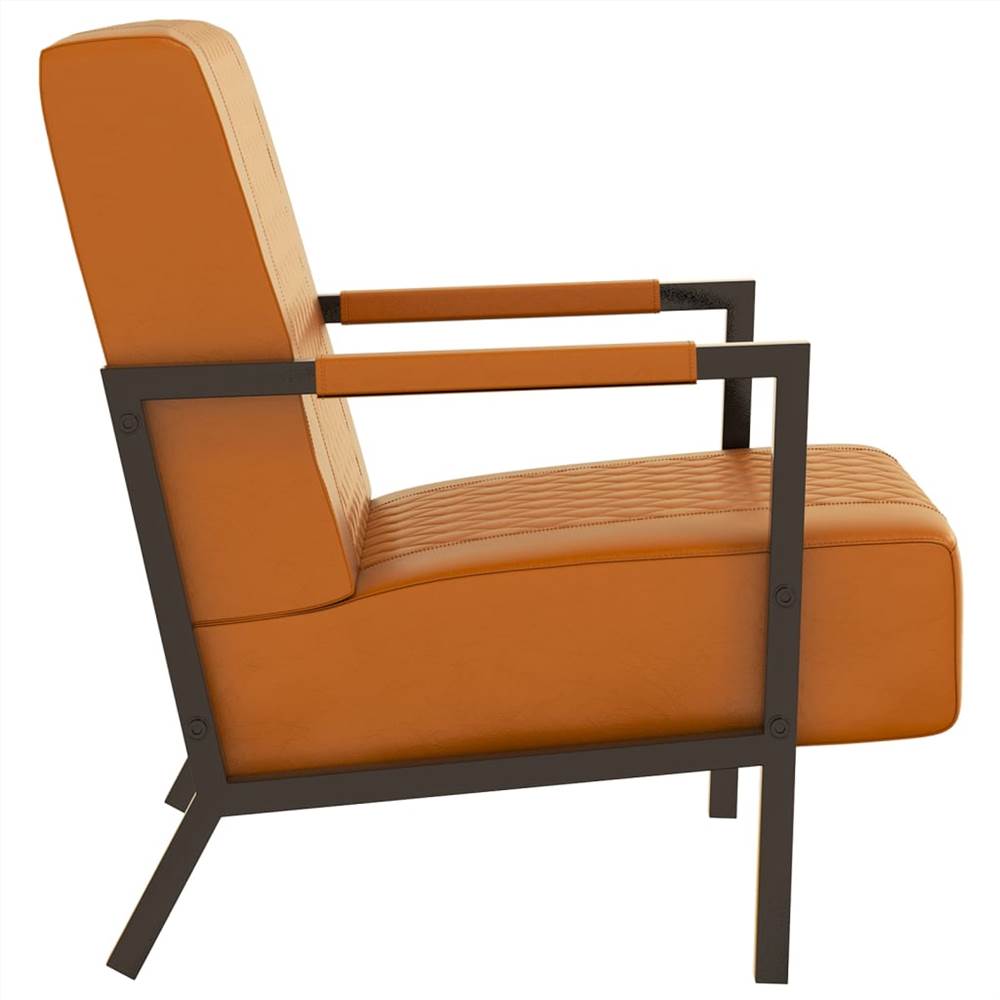 Armchair Brown Faux Leather