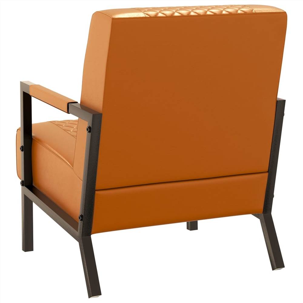Armchair Brown Faux Leather