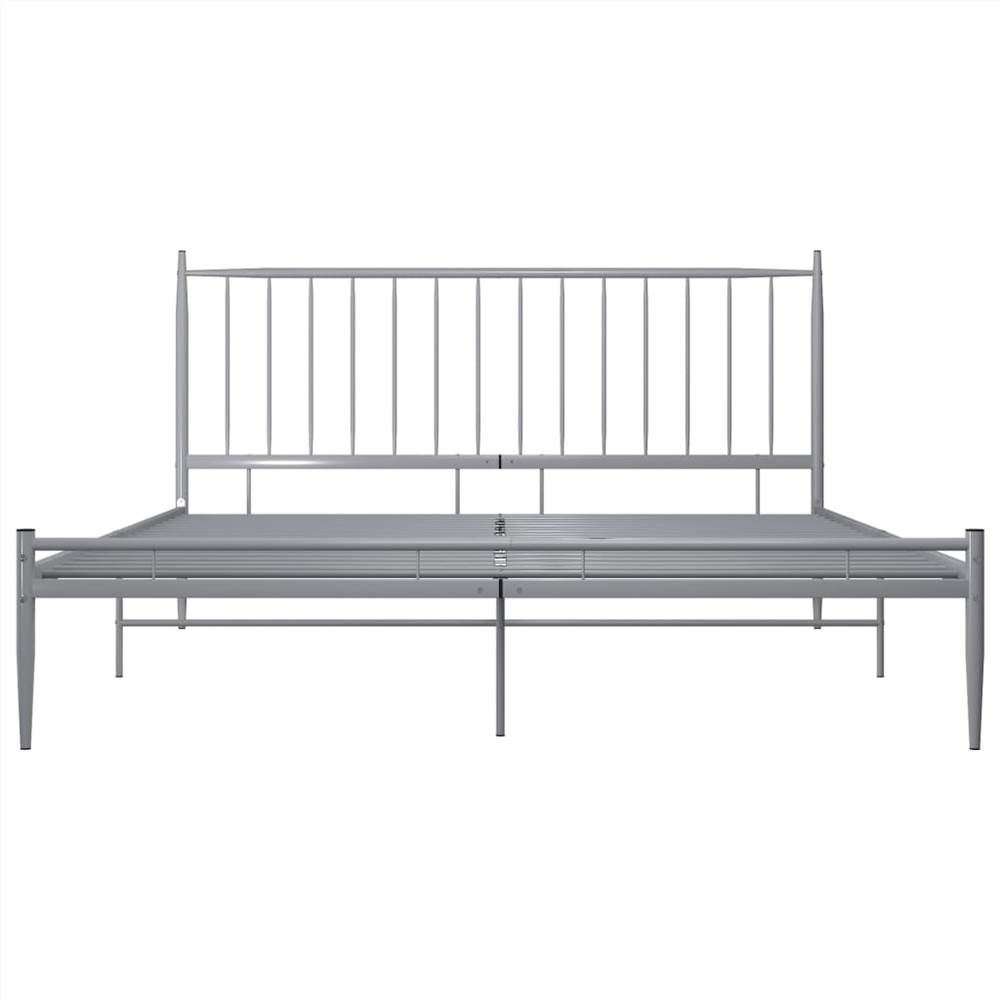 Bed Frame Grey Metal 140x200 cm