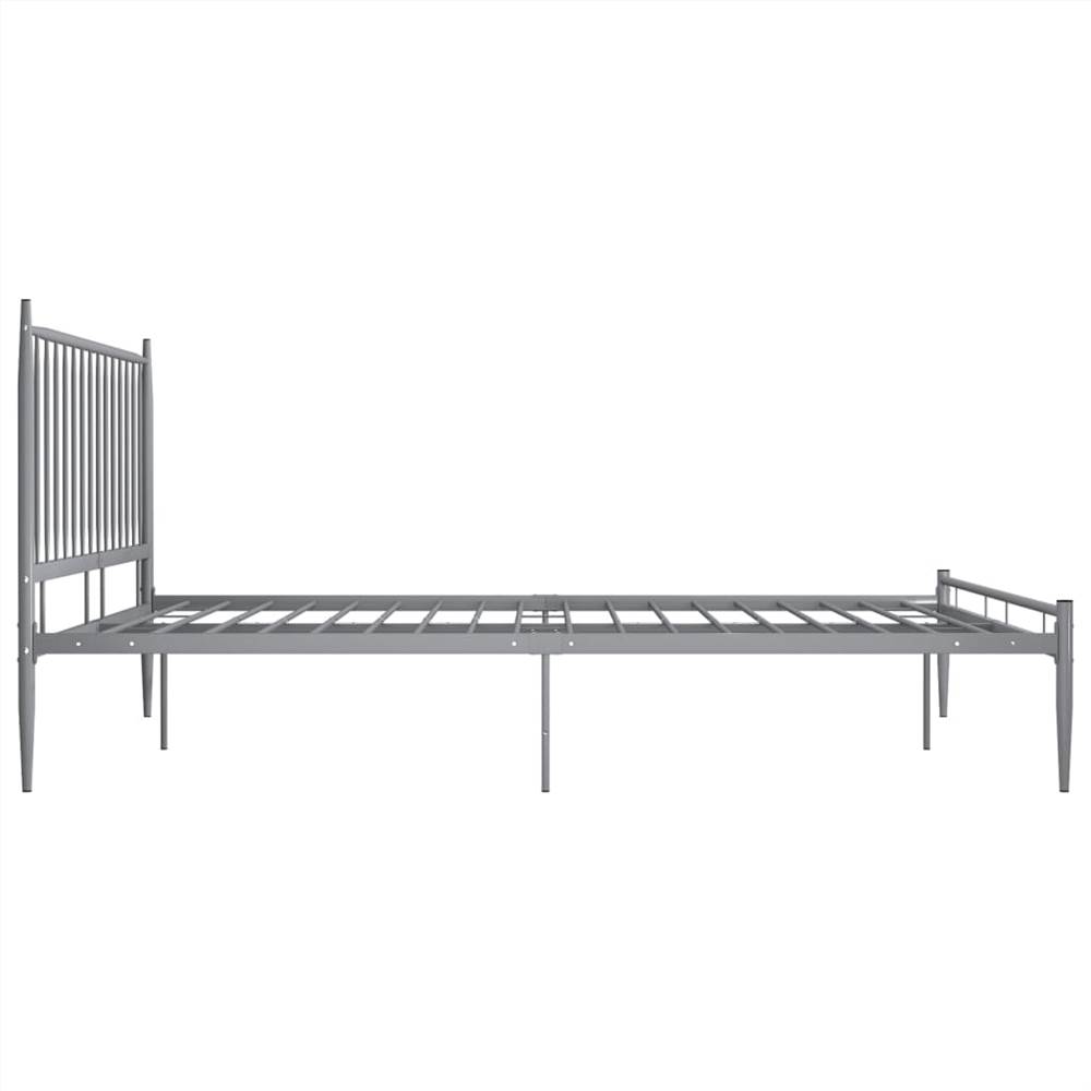 Bed Frame Grey Metal 140x200 cm
