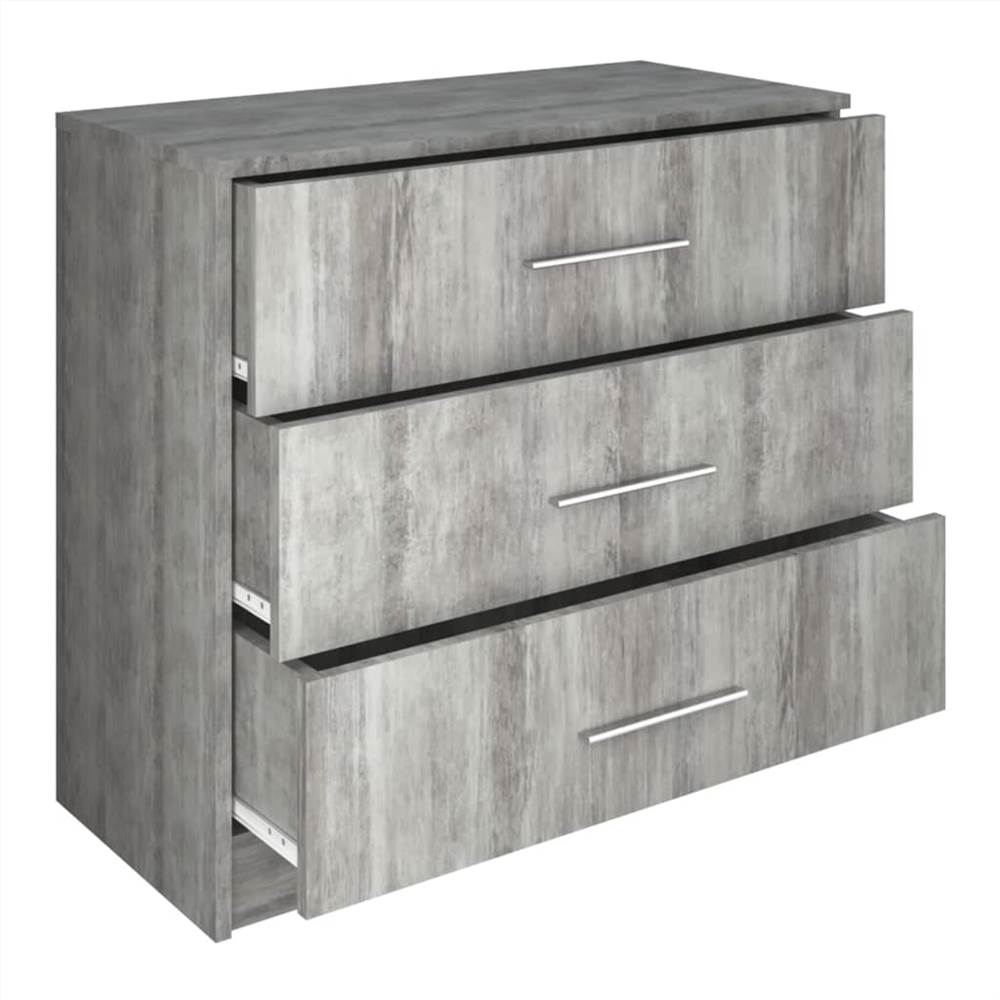 Chest of Drawers Chipboard 71x35x68 cm Concrete