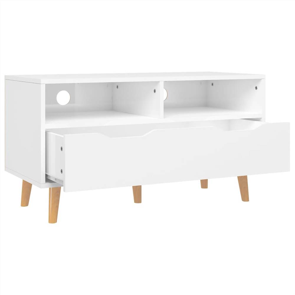 TV Cabinet High Gloss White 90x40x48.5 cm Chipboard