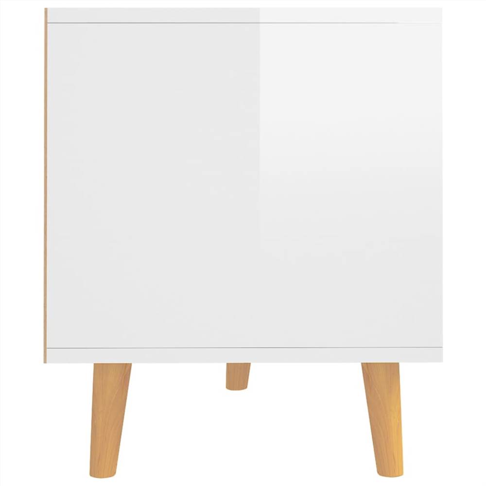 TV Cabinet High Gloss White 90x40x48.5 cm Chipboard
