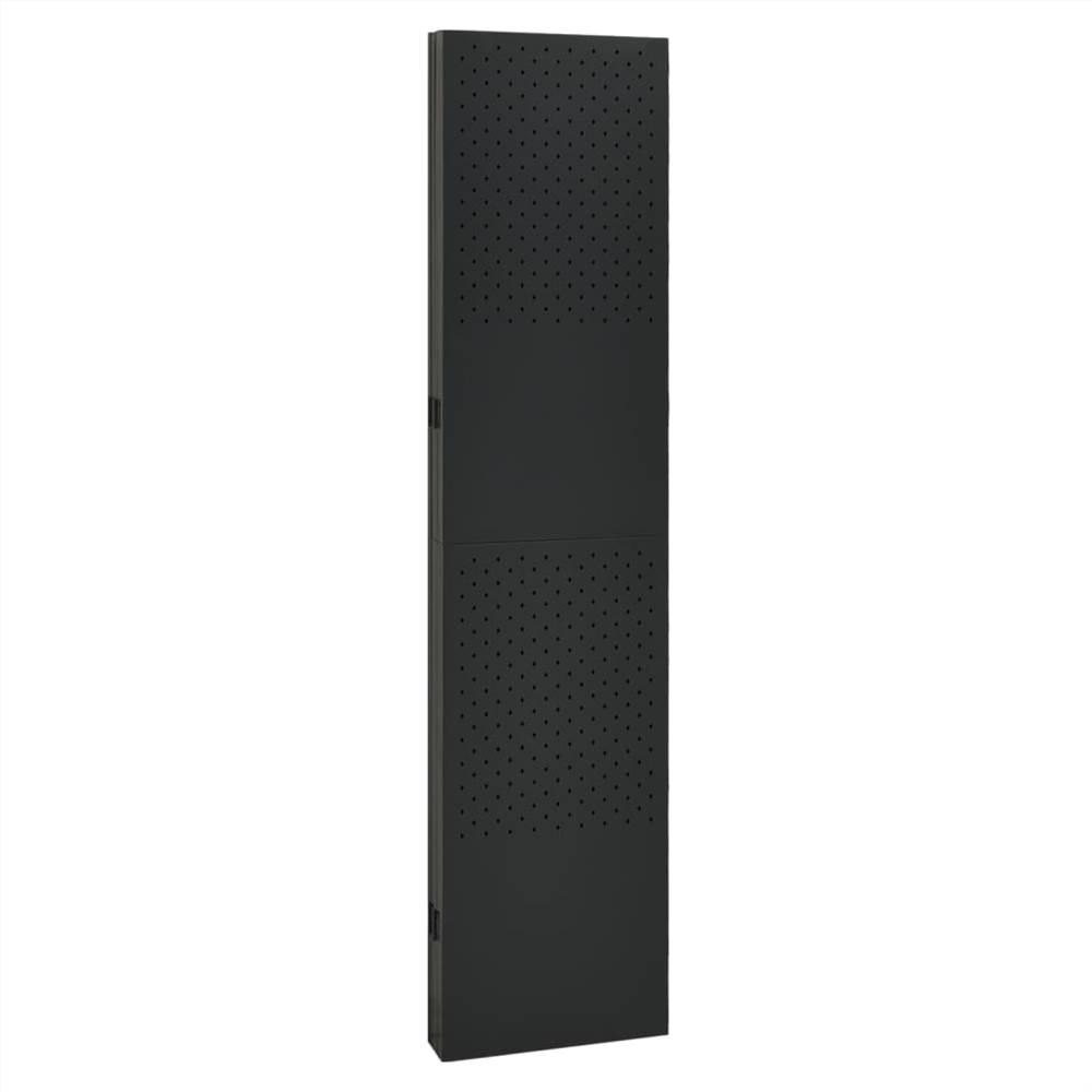 5-Panel Room Divider Black 200x180 cm Steel