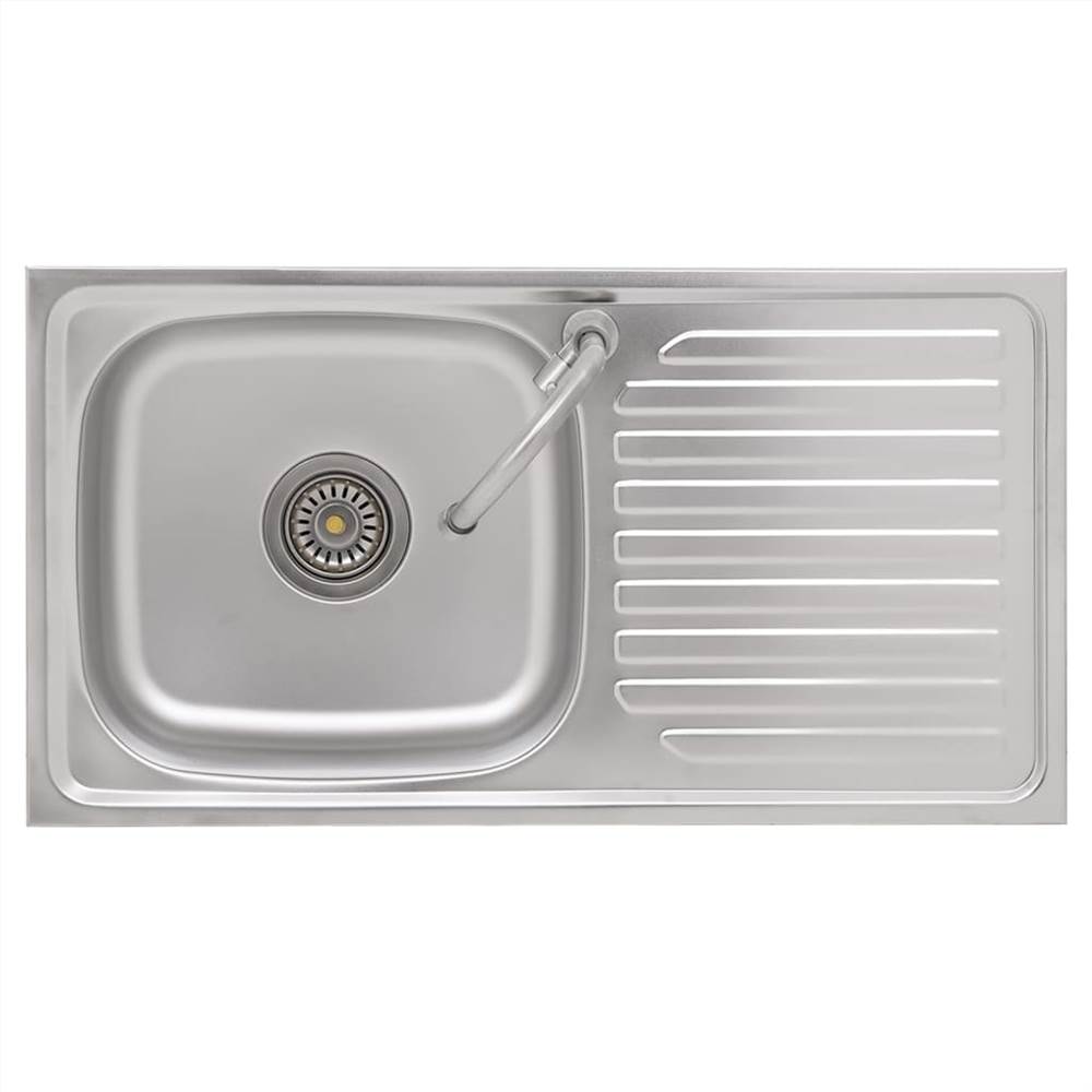 Camping Sink Single Basin with Tap Stainless Steel