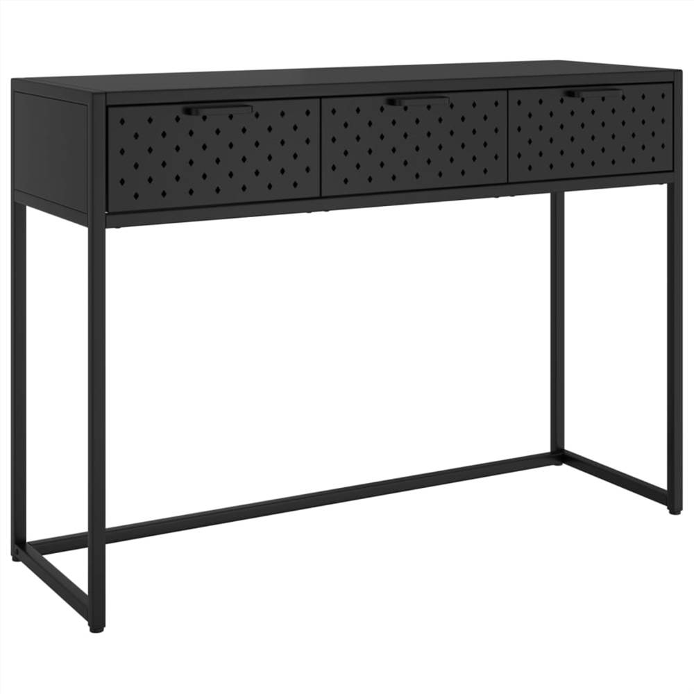 Console Table Black 106x35x75 cm Steel
