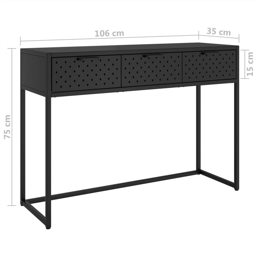 Console Table Black 106x35x75 cm Steel