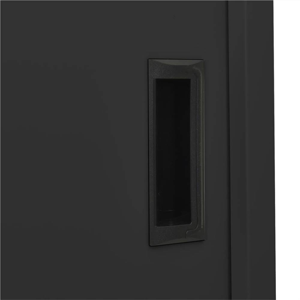 Office Cabinet with Sliding Door Anthracite 90x40x180 cm Steel