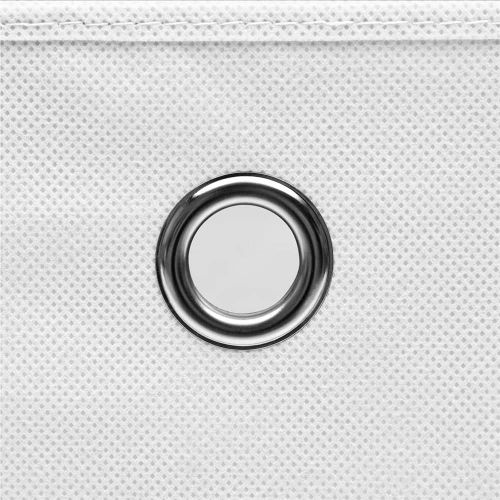 Storage Boxes with Lids 10 pcs White 32x32x32 cm Fabric