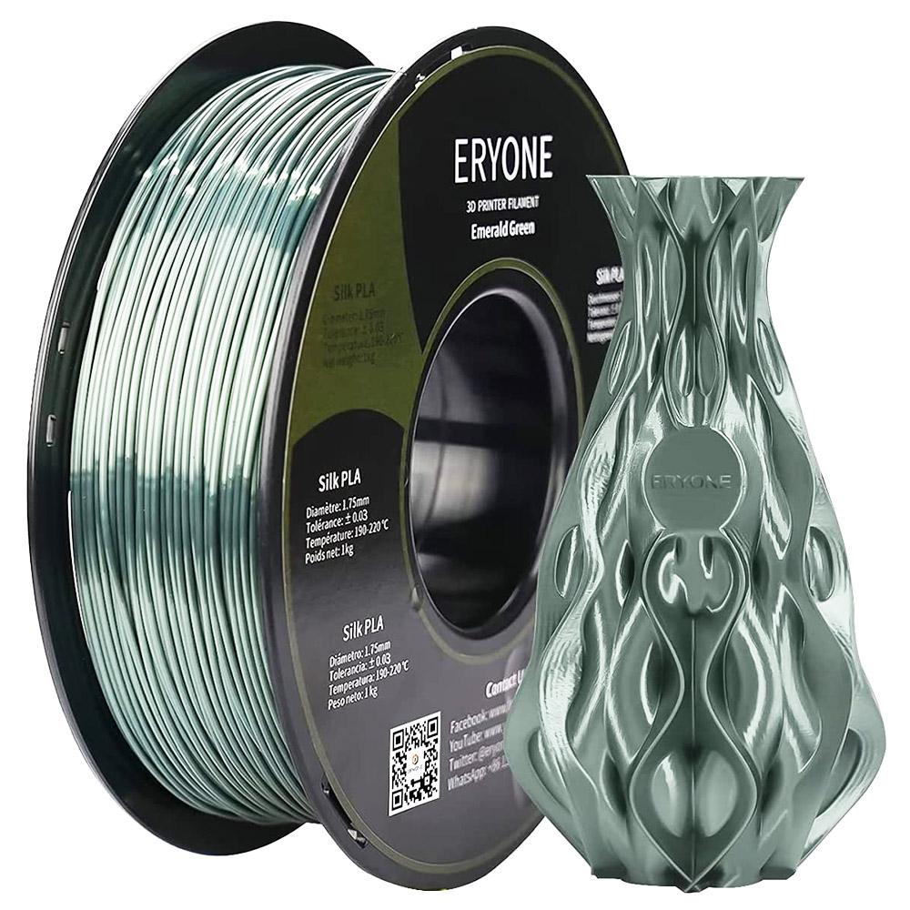 ERYONE Silk PLA Filament for 3D Printer 1.75mm Tolerance 0.03mm 1kg (2.2LBS)/Spool - Bronze
ERYONE Silk PLA Filament for 3D Printer 1.75mm Tolerance 0.03mm 1kg (2.2LBS)/Spool - Bronze