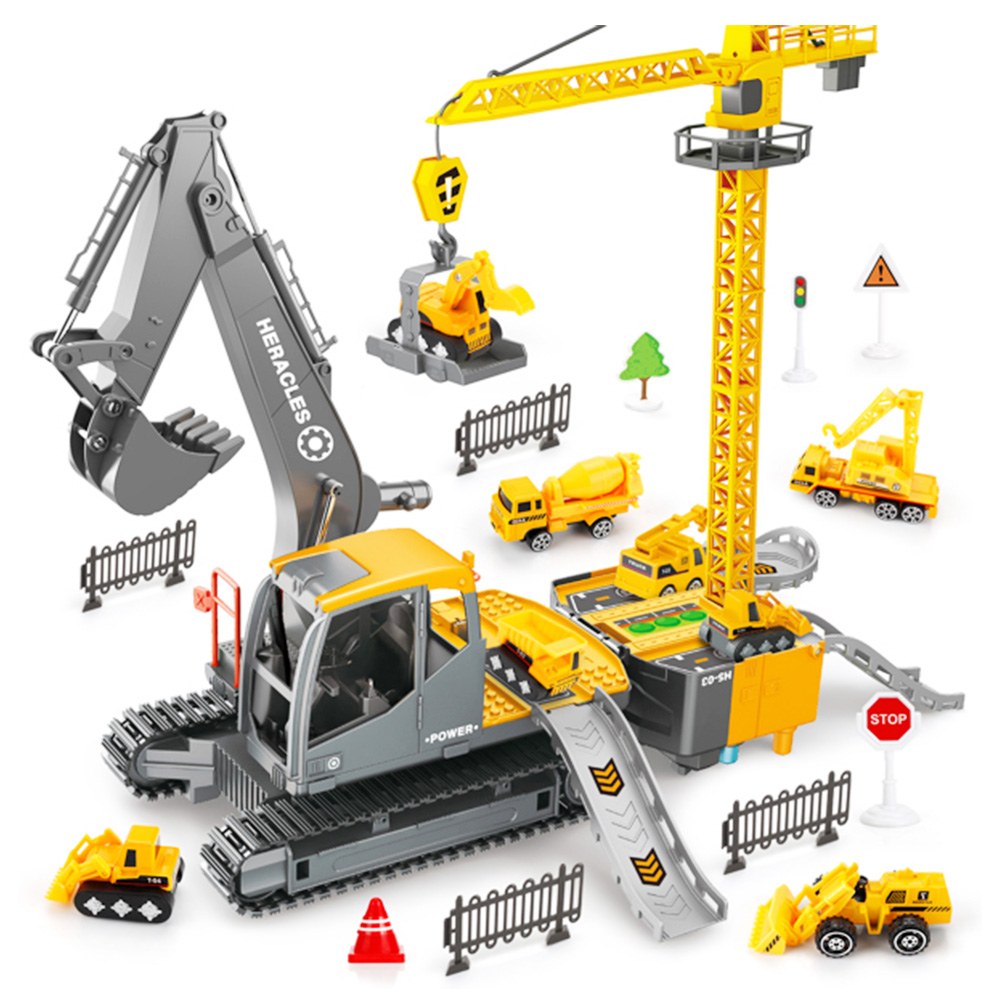 

Construction Truck Toy for 3 4 5 6 Year Old Boys, Big Excavator Toy Engineering Vehicles with PlayMat