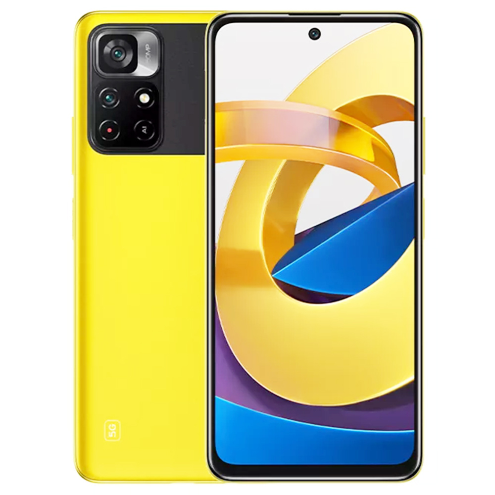 

POCO M4 Pro Global Version 5G Smartphone 6.6 Inch FHD+ Screen MediaTek Dimensity 810 6GB RAM 128GB ROM Android 11 50MP + 8MP AI Dual Rear Camera 5000mAh Battery Dual SIM Dual Standby - Yellow