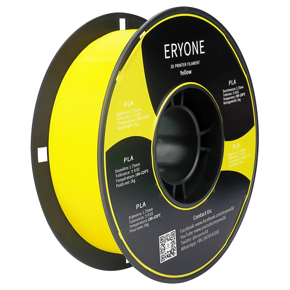 ERYONE PLA Filament for 3D Printer 1.75mm Tolerance 0.03mm 1kg (2.2LBS)/Spool - Yellow
ERYONE PLA Filament for 3D Printer 1.75mm Tolerance 0.03mm 1kg (2.2LBS)/Spool - Yellow