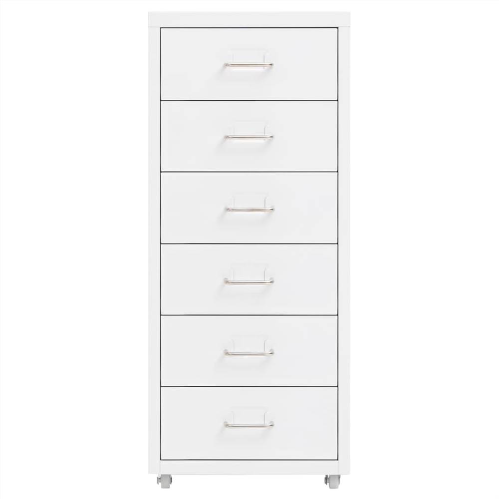 Mobile File Cabinet White 28x41x69 cm Metal
