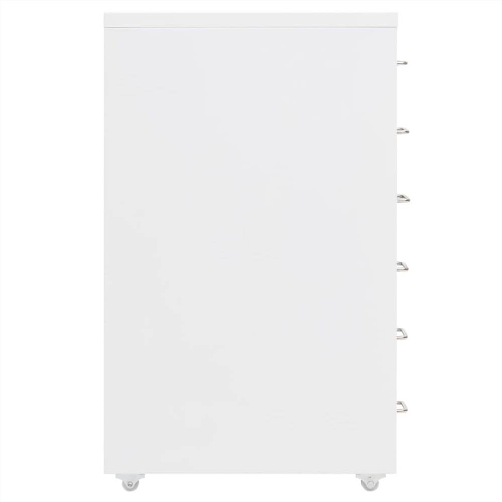 Mobile File Cabinet White 28x41x69 cm Metal