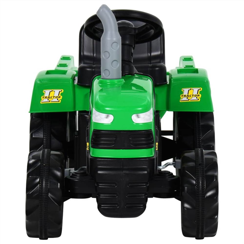 Pedal Tractor for Kids with Trailer Green and Black