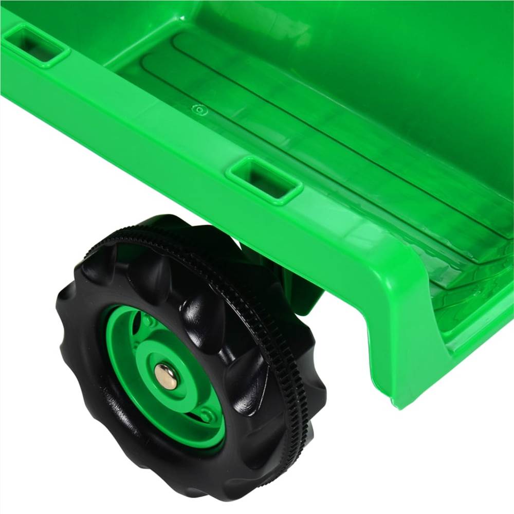 Pedal Tractor for Kids with Trailer Green and Black