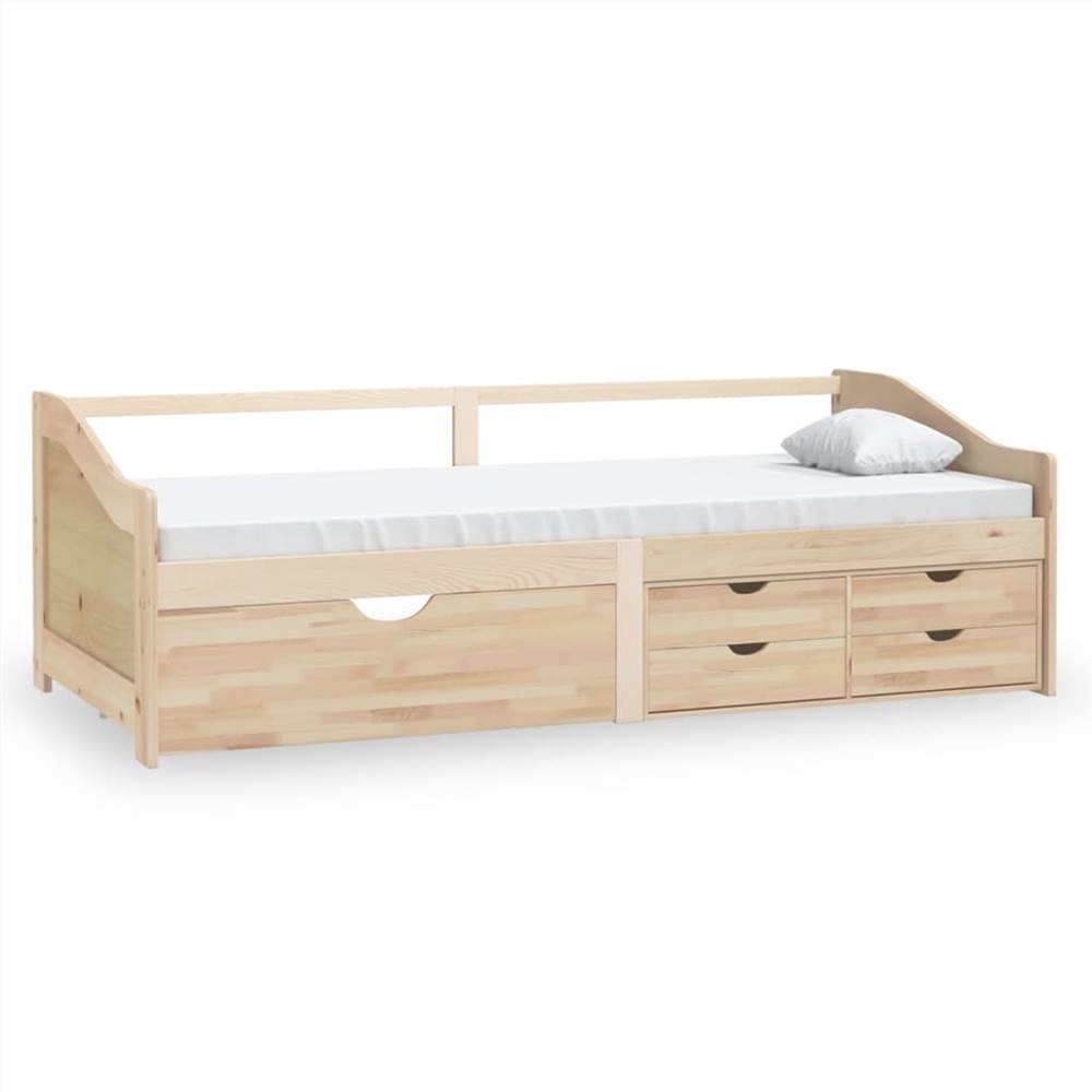 3-Seater Day Bed with Drawers Solid Pinewood 90x200 cm