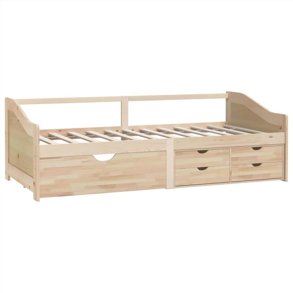 3-Seater Day Bed with Drawers Solid Pinewood 90x200 cm