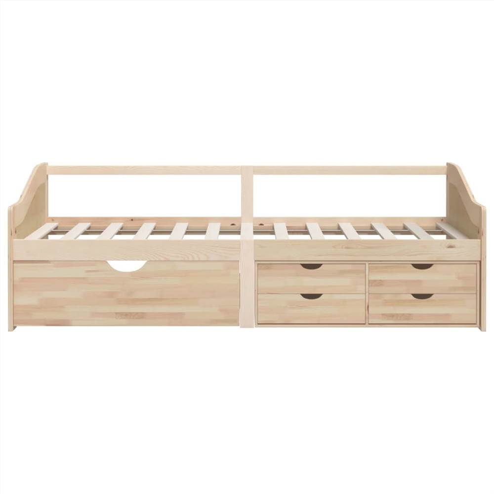 3-Seater Day Bed with Drawers Solid Pinewood 90x200 cm