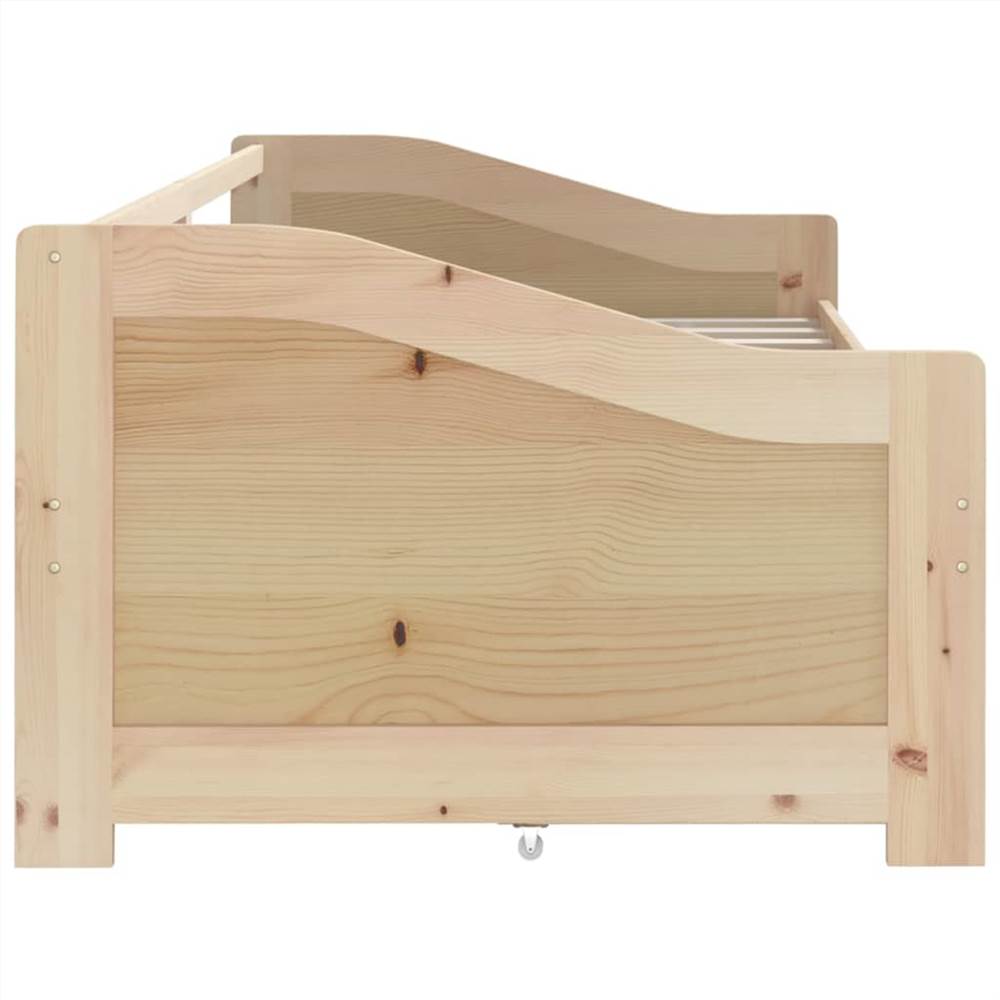 3-Seater Day Bed with Drawers Solid Pinewood 90x200 cm