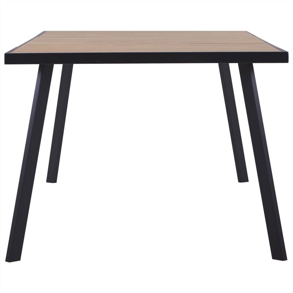 Dining Table Light Wood and Black 200x100x75 cm MDF